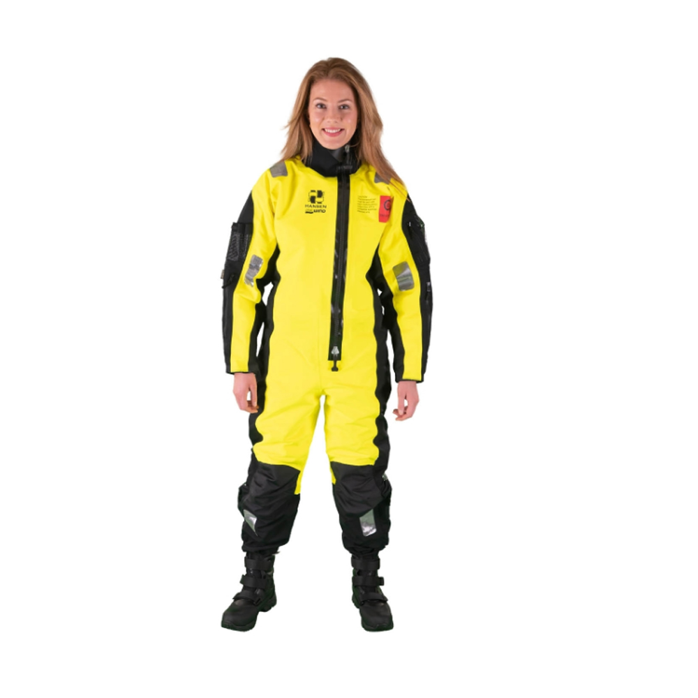 SG05475 Hansen SeaWind II Suit A comfortable and lightweight suit for tough and demanding environments. Designed with focus on ergonomics, light weight and comfort - without compromise. SeaWind is certified by both SOLAS, ISO and EASA. As such it certified for almost every conceivable situation. No other work/survival suit is designed for such a wide a range of uses as SeaWind.